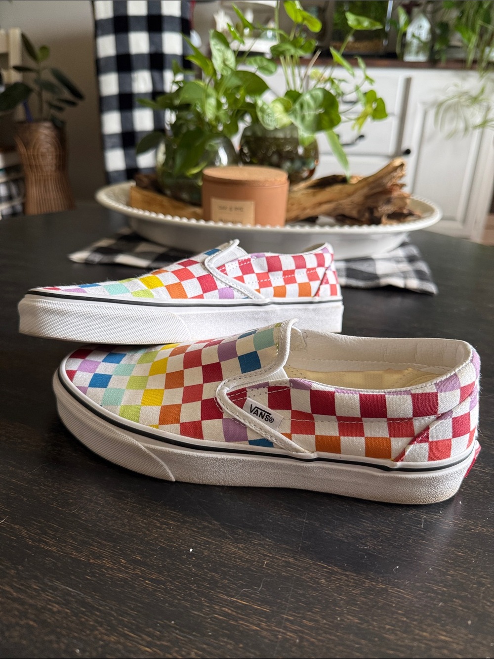 Vans Women’s  Multicolor Checkerboard Slip-On Sneakers